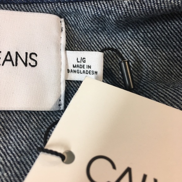 New! Calvin Klein Jean Dark Denim Jacket - Picture 7 of 10